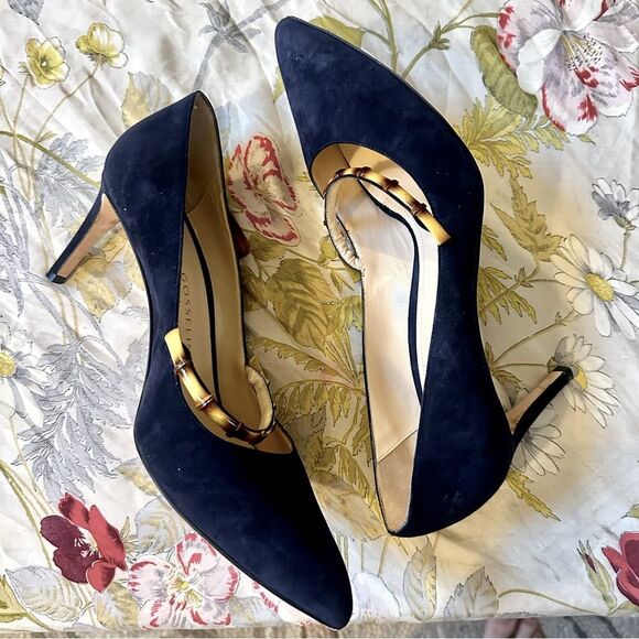 Chloe Shoes - Made in Italy Chloe Gosselin heels -pointed toe, blue pumps women’s size 9
